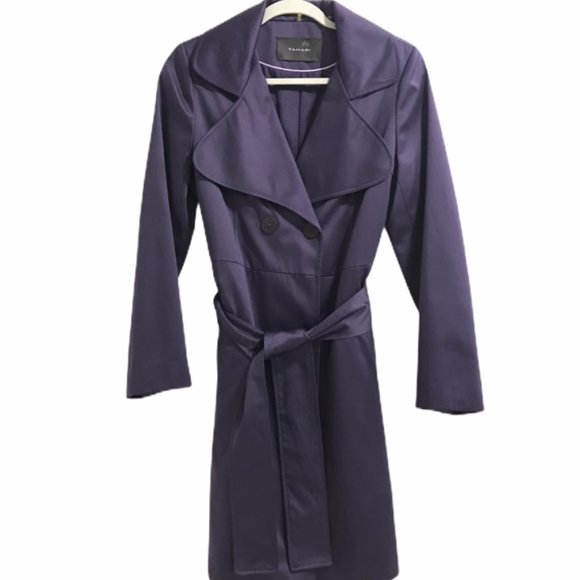 Tahari Jackets & Blazers - Tahari  Belted Trench Coat- Plum -PS